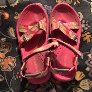 Rafters pink floral adjustable sandals